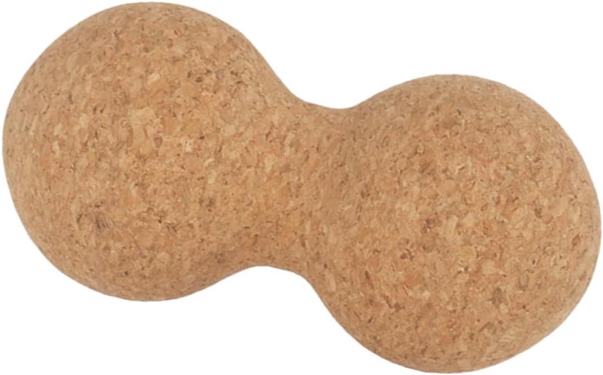 Kurk Massagebal - Yoga Bal - Spieren Ontspannen - Uniek Vormontwerp - 12 x 6 cm - Lichtbruin