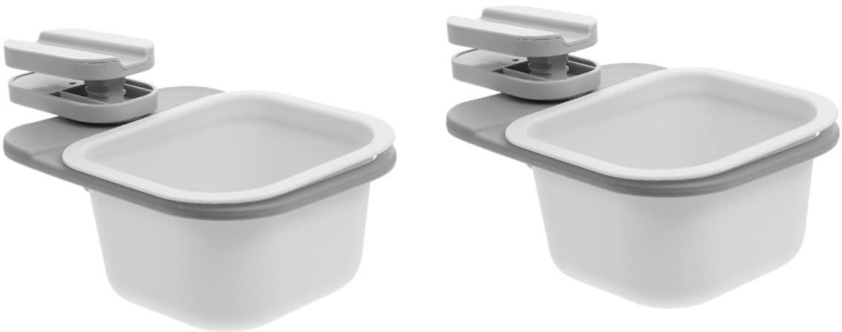 Mini afvalbak - Opbergbox - Bureau organiseren - Draaibare functie - 2 stuks - Wit