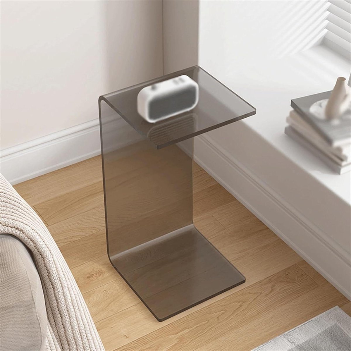 Salontafel Bijzettafel - Klein tafeltje - Decoratief gebruik - Modern acryl design - 30x30x65 cm - Zwart
