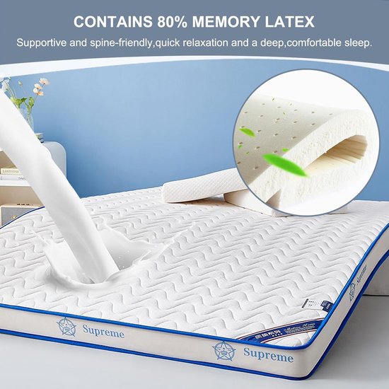 Futon Matras - Japanse Vloermatras Opvouwbaar Kussen - Comfortabel Slapen - 5-Laags Comfort Kern - 100 x 200 cm - C — afbeelding 5