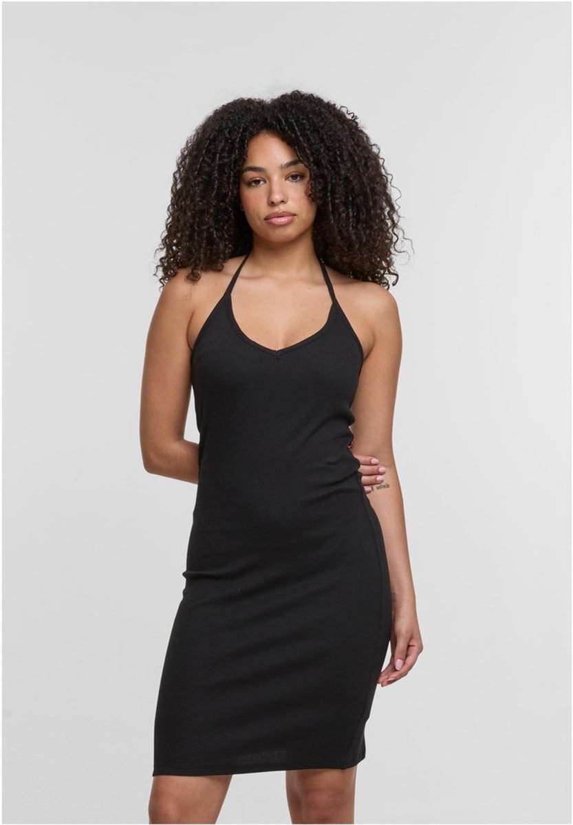 Urban Classics Rib Jersey Neckholder Kokerjurk XXL Zwart