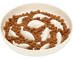 Langzame Eetbak voor Katten met Verhoogde Rand, Spill Resistant en Anti-Vomiting, Geschikt voor Nat en Droog Voer, Ideaal voor Gezonde Voeding en Langzaam Eten