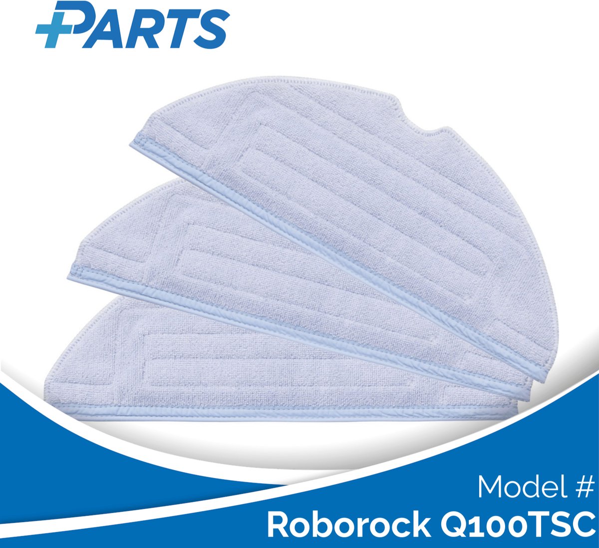 Roborock Q100TSC Dweilpads (3 Stuks, Plus.Parts® alternatief voor 8.02.0081)