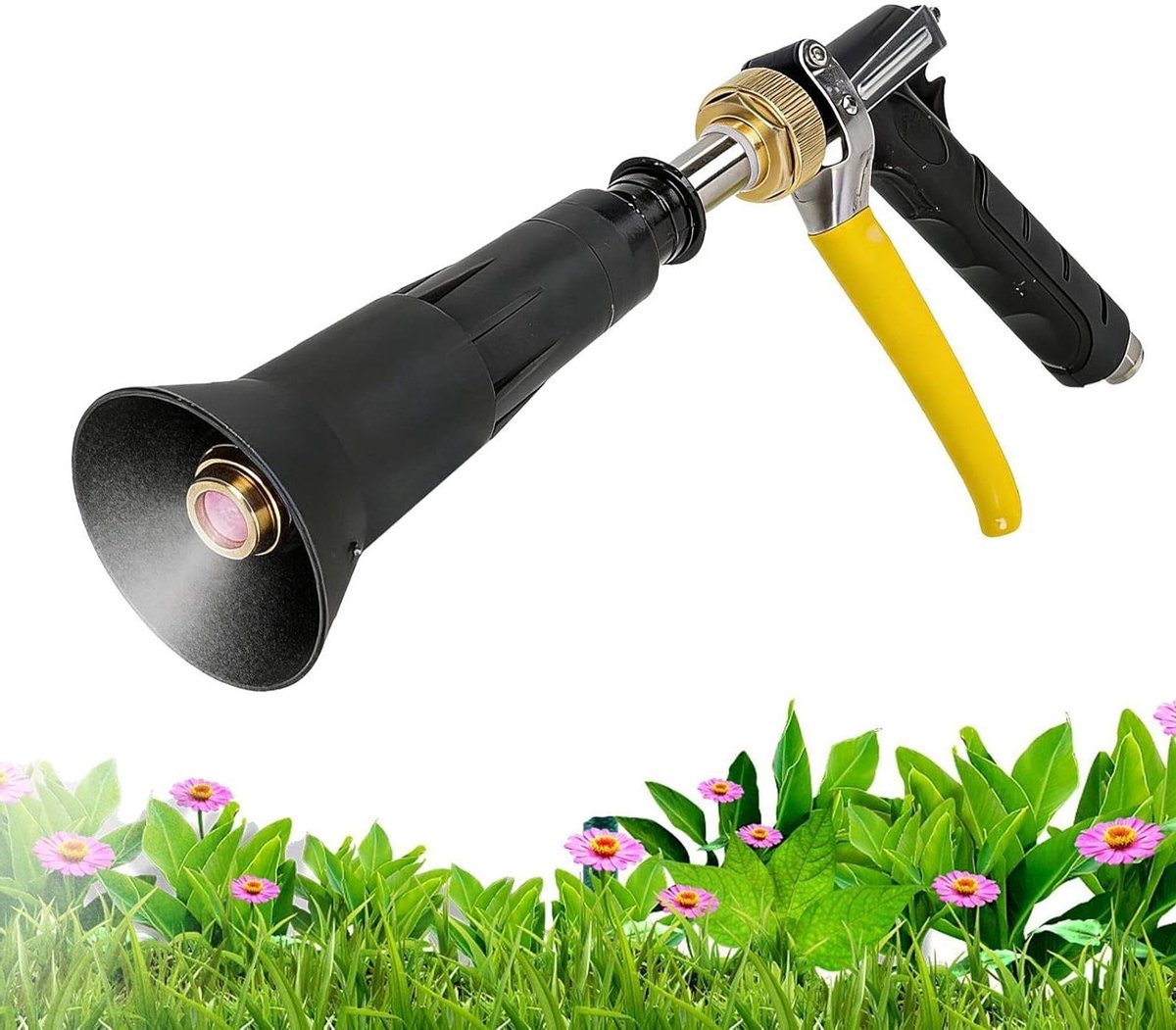 Tuinslang Spuitkop - Sproeier Gazon - Planten Water Geven - Precisie Waterregeling - 28x13 cm - Grijs