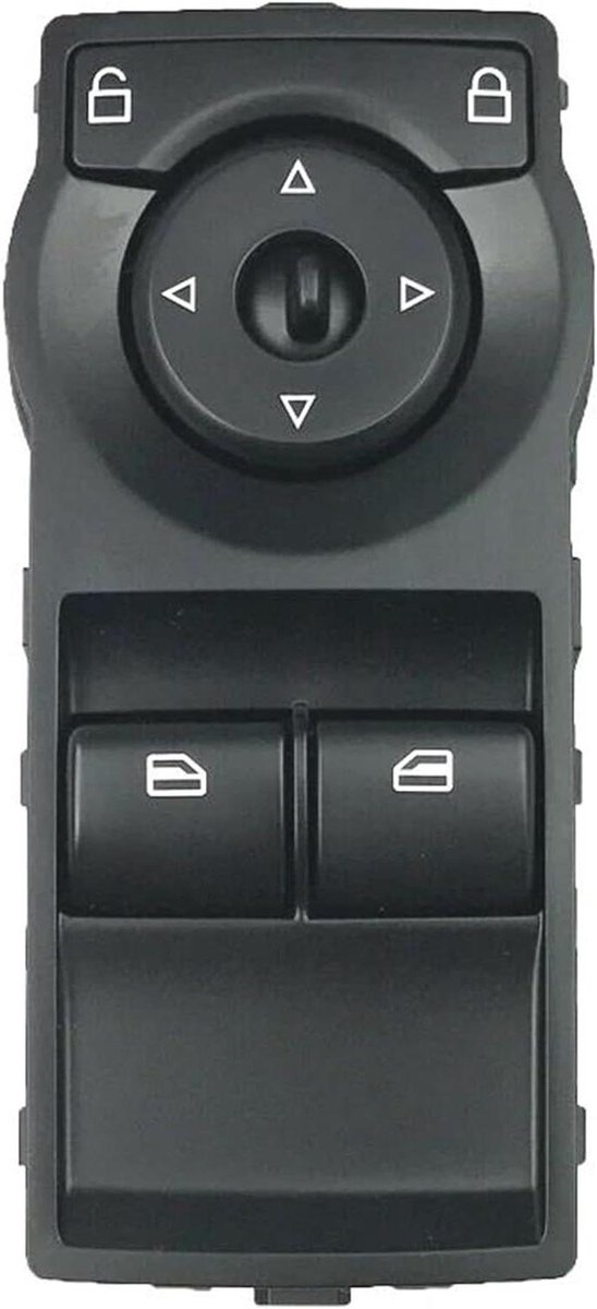 Raamschakelaar Elektrisch - Raamheffer Schakelaar - Auto Ramen Bediening - Directe Vervanging - 1x1x1 cm - Zwart