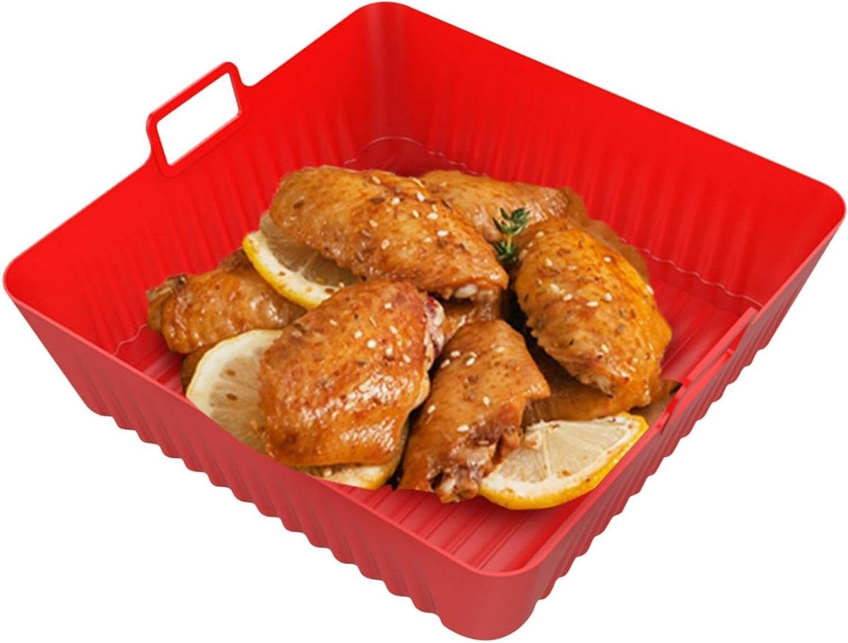 Airfryer Siliconen Mand - Airfryer Bakvorm - Luchtfrituren - Hittebestendig - 20 cm - Willekeurige kleur