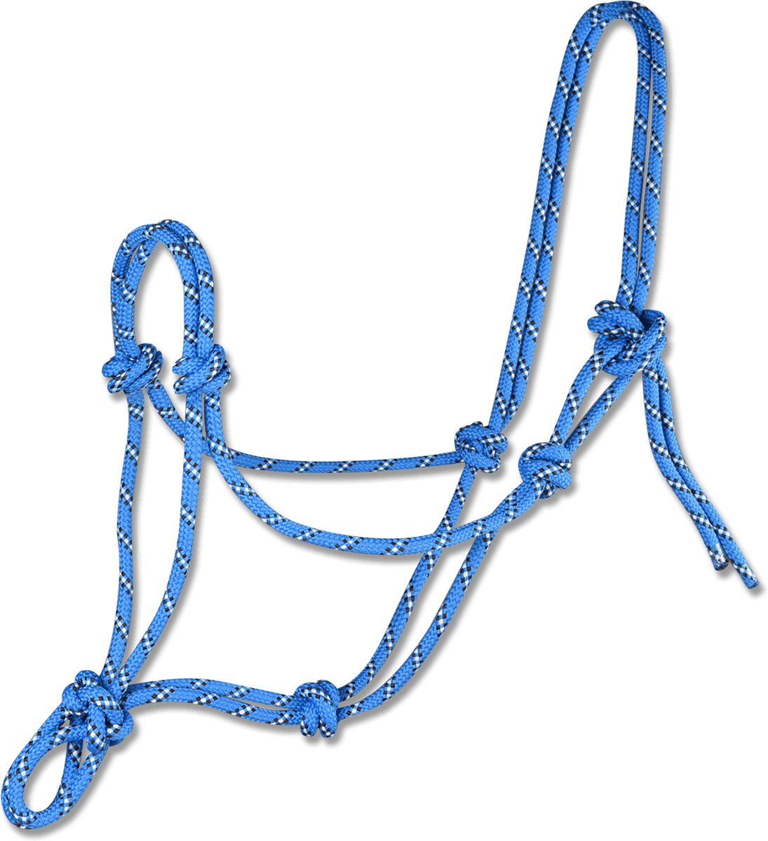 Knoophalster azure blauw / bruin maat full