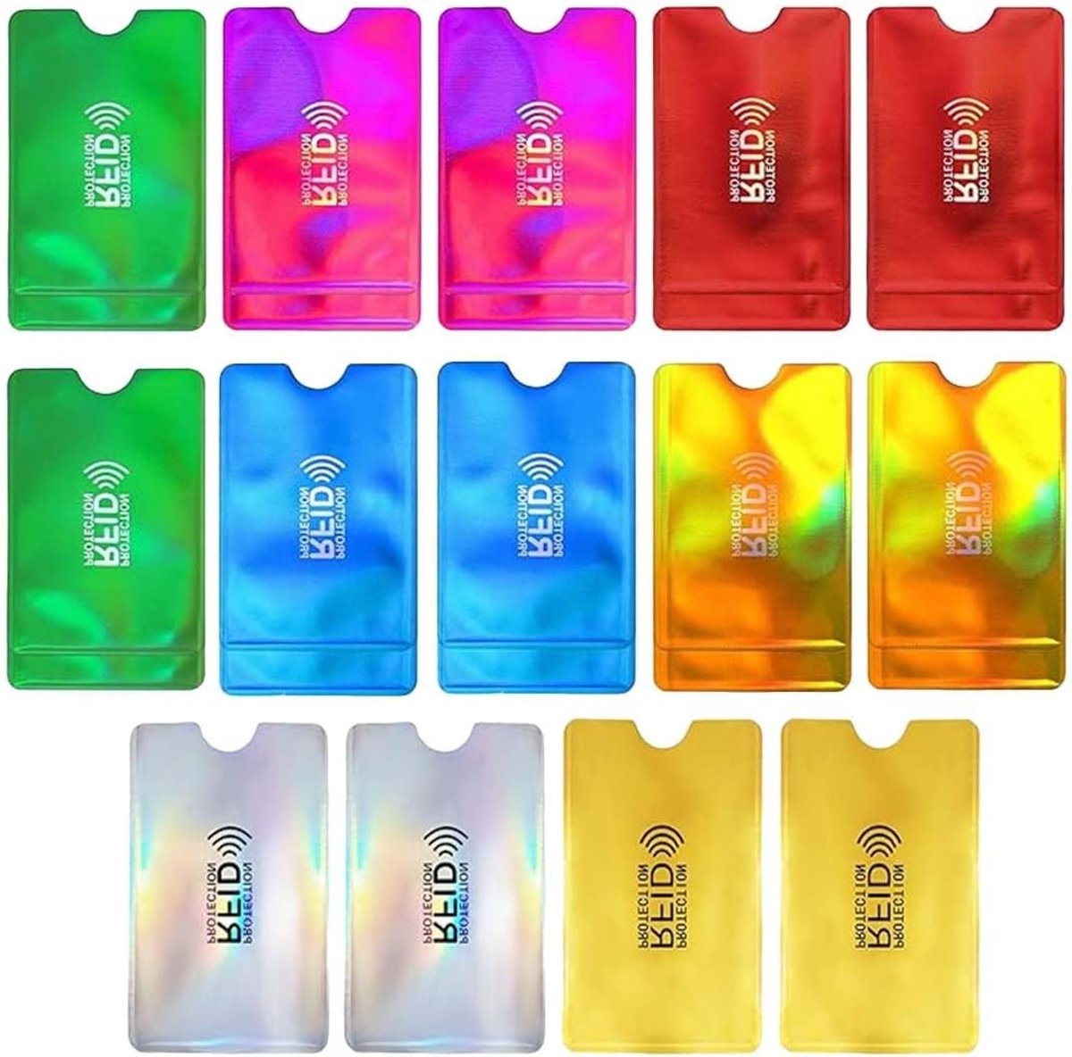 14 Stuks RFID Bescherming, Creditcardhoezen, Blokkeren van Contactloze RFID en NFC, Kleurrijk en Duurzaam