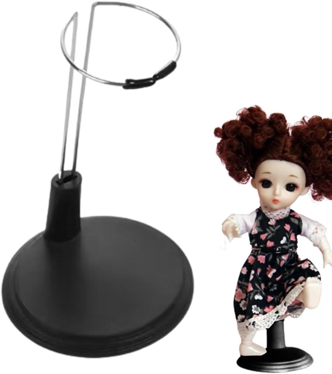 Poppenhouderstandaard - Poppendisplayhouder - Verzamelingen Tonen - Antislip Ontwerp - 12-14 cm - Zwart