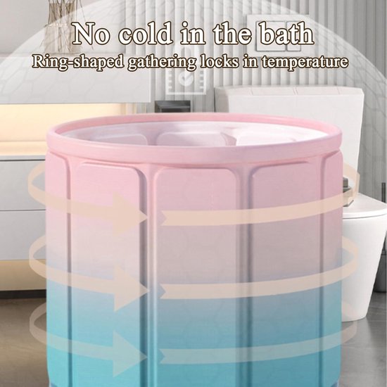 Vouwbad Volwassenen - Draagbaar Bad - Ontspannen Baden - Waterdicht Lekvrij - 70x70x65 cm - Gradient — afbeelding 5
