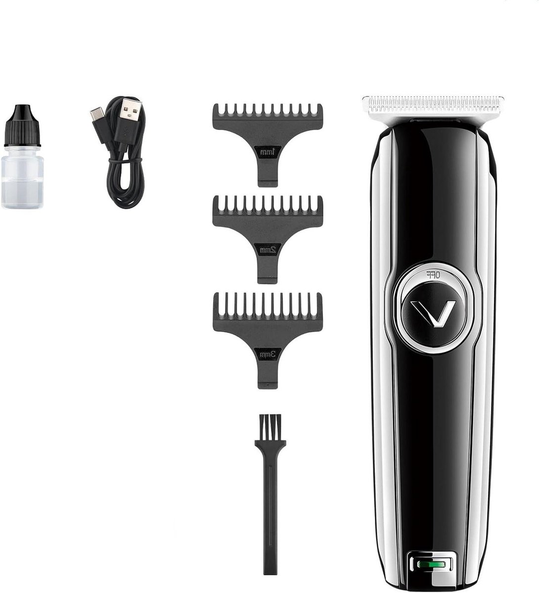 Haarknipper Baardtrimmer - Mini Trimmer - Thuis Knippen - RVS Bladen - 14.5 cm - Zwart