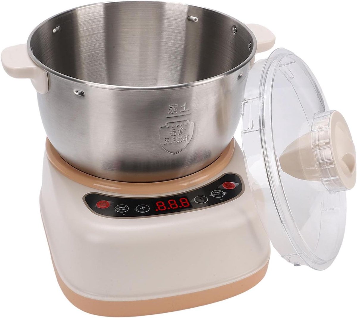 Elektrische Deegmixer - Deegmachine Broodmaker - Brood Bakken - Met Verwarmingsfunctie - 5 Liter - Wit