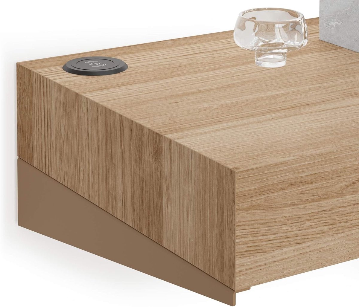 Wandbureau met Oplader - Zwevend Bureau Werktafel - Thuiswerken - Geïntegreerde Draadloze Oplader - 120x40 cm - Naturel Eiken — cadeau in Cadeau-ideeën - foto 4