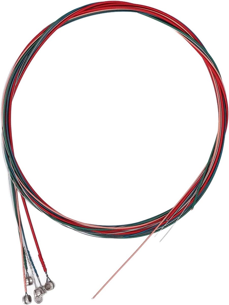 Gitaarsnaren Set - Akoestische Snaren - Muziek Maken - Kleurgecodeerd - 6 stuks - Multicolor