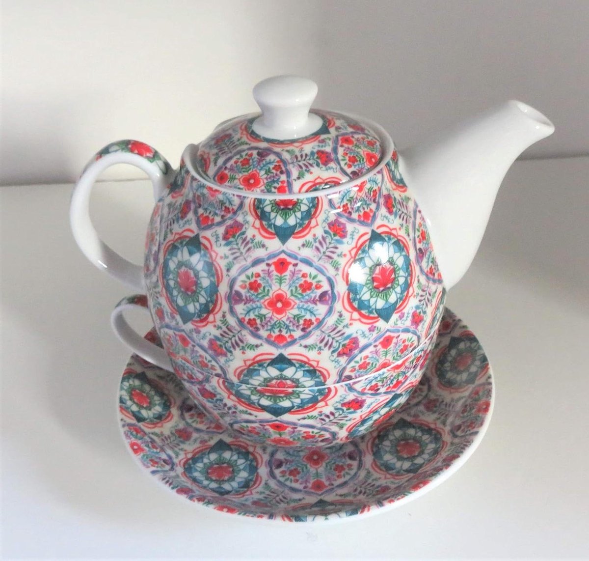 Thee voor één Set - Theeset Theepot - Rustig Thee Drinken - 4-delig - 03 l pot 017 l kop