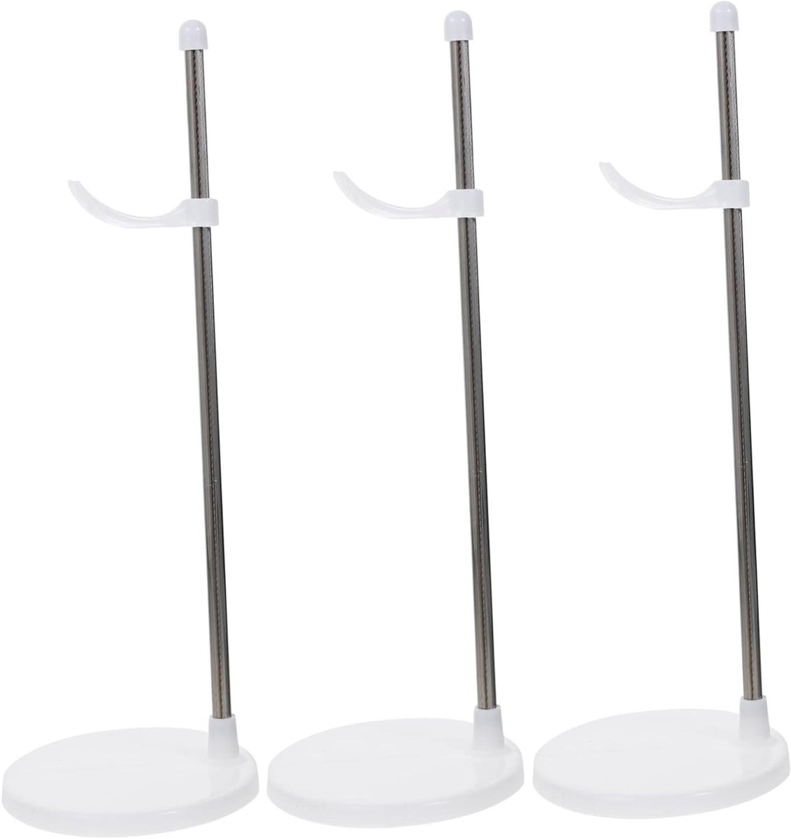 Poppenstandaard - Poppenhouder Display - Poppen Presenteren - In Hoogte Verstelbaar - 25 x 10.7 x 8.5 cm - Wit