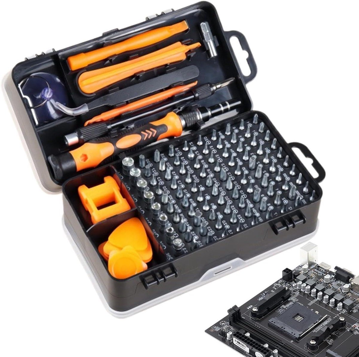 Schroevendraaier Set - Precisie Bits - Elektronica Repareren - Magnetische Schroefhantering - 115-in-1 - Grijs