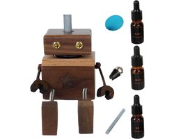 Auto Luchtverfrisser - Dashboard Figuur Decor - Auto Interieur Verfrissen - Wiebelende Robot Beweging - 10 cm - Houtkleur