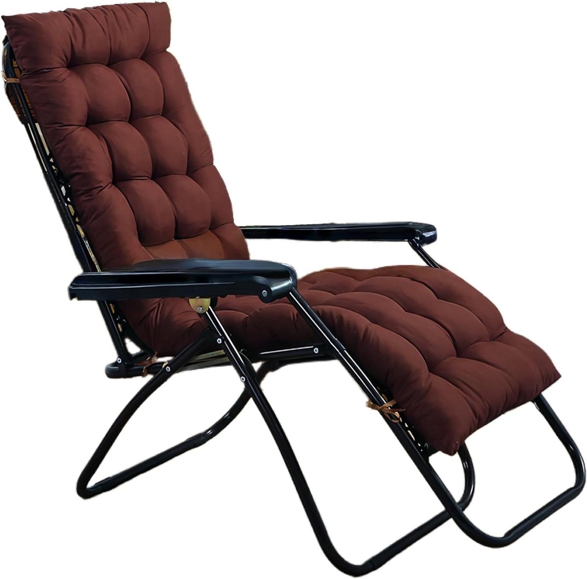 Tuinstoel Ligstoel - Zonnebank Kussen - Ontspannen Buiten - Waterdicht Koffie Kleur - 53x158cm - Koffie