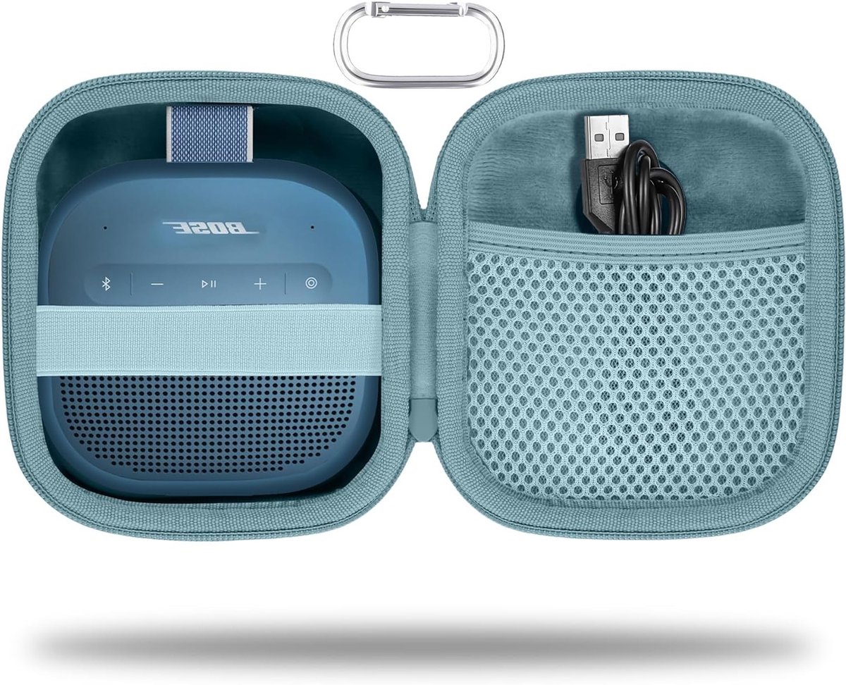 Draagtas voor Draagbare Bluetooth Speaker - Beschermhoes voor Bose SoundLink Micro 2 Gen met Schouderband en Opbergruimte
