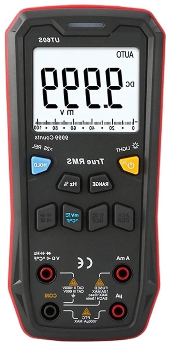 Digitale Multimeter - Tester Ampèremeter - Elektrische Metingen - Automatisch Bereik - 169 x 81 x 46 mm - Zwart