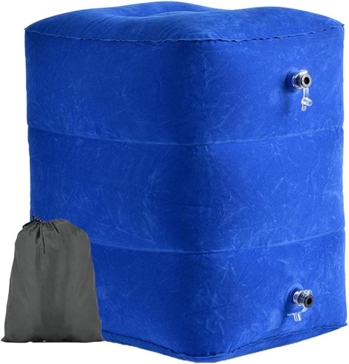 Vliegtuig Voetsteun - Opblaasbaar Kussen - Reizen Comfort - Drie Lagen Verstelbaar - 40x30x45CM - Grijs
