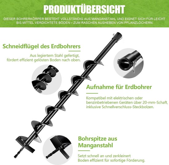 Handboor - Grondboor - Gaten Boren - Eenvoudig in Gebruik - 80mm - Metaal — afbeelding 2