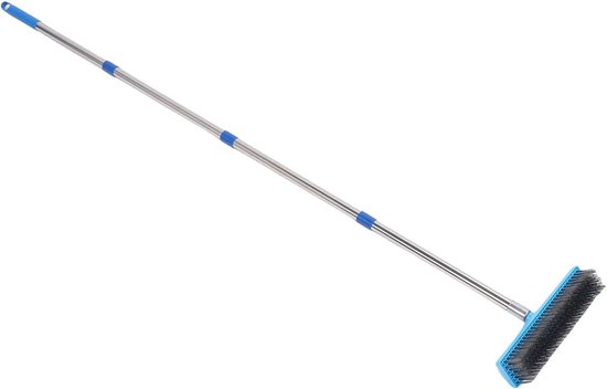 Schrobborstel met Lange Steel - Terrasbezem Draadbezem - Buiten Schoonmaken - Verstelbare Telescoopsteel - 160cm - Grijs — afbeelding 3