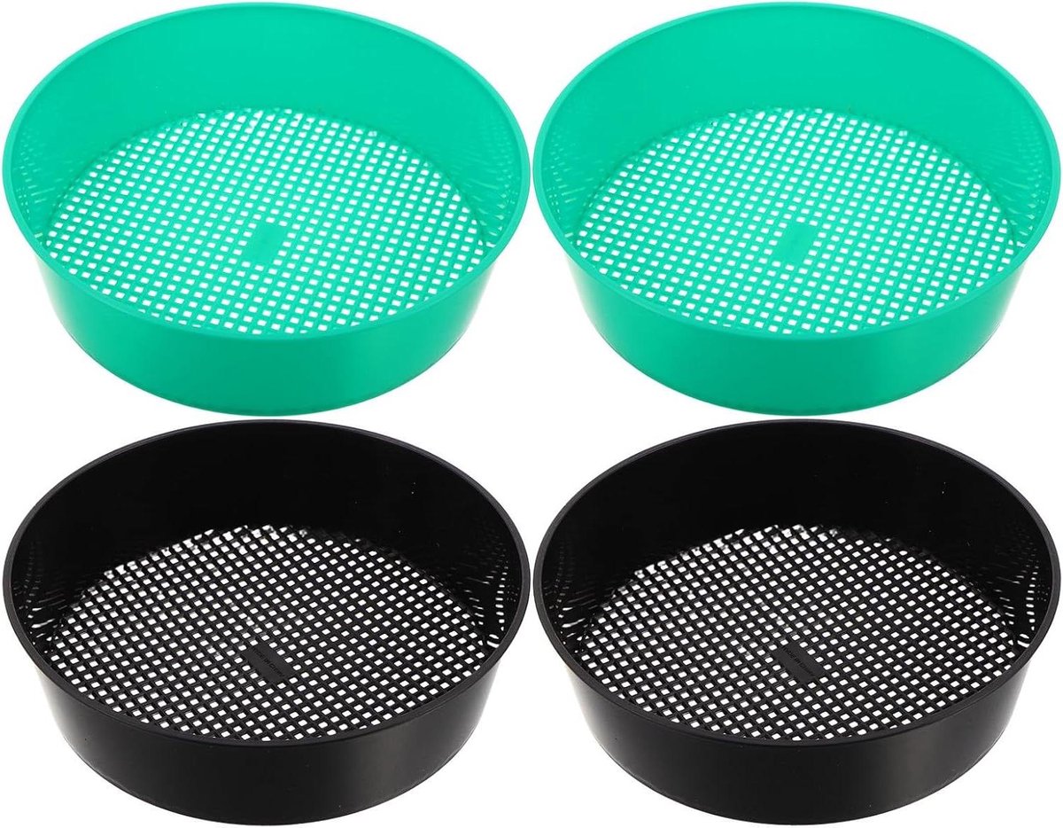 Tuinzeven Plastic - Grondzeef Compostzeef - Tuinaarde Filteren - Lichtgewicht Draagbaar - 20 cm - Meerkleurig