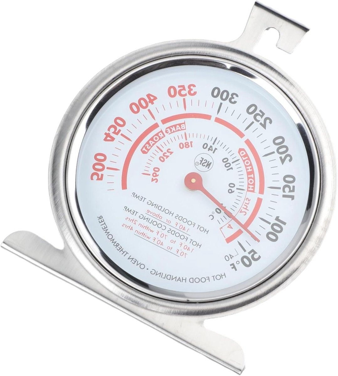 Oventhermometer RVS - Keukenthermometer Oven - Bakken Roosteren Grillen - Groot Wit Display - 11 x 9 x 5.5 cm