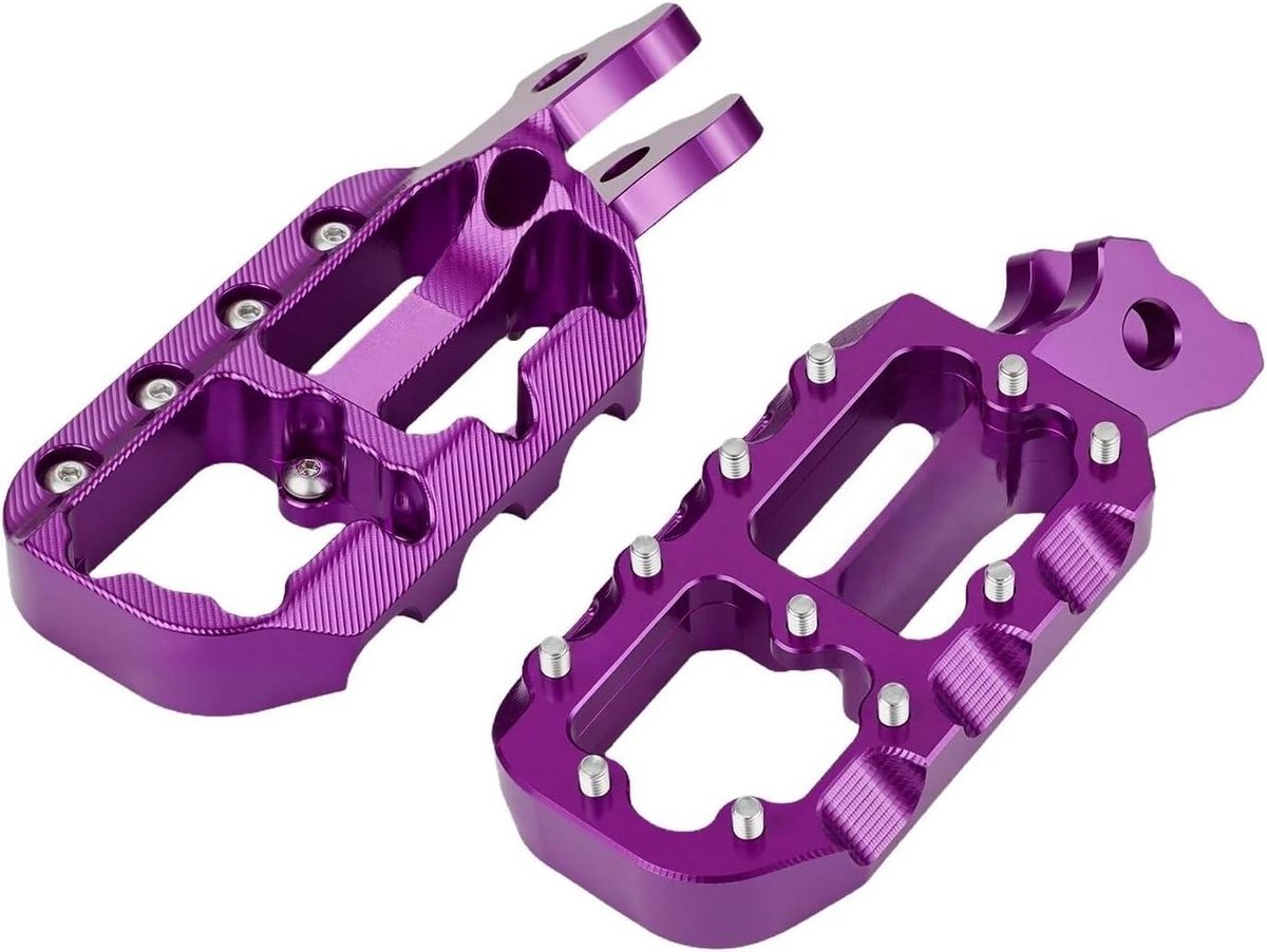 Motorfiets Voetsteunen - Pedalen Voetsteunen - Stabiel Rijden - Antislip Grip - Universele Pasvorm - Paars
