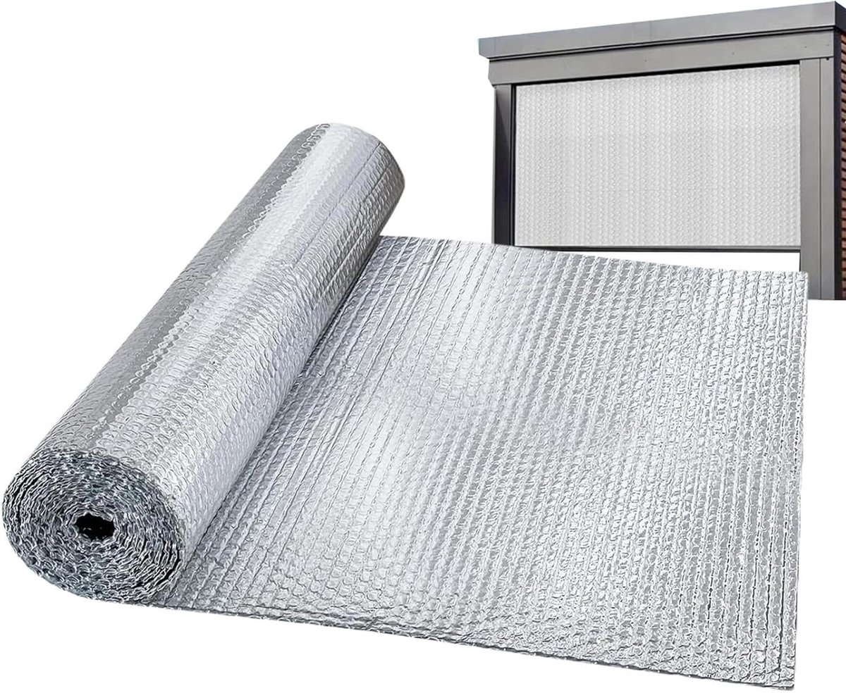 Isolatiefolie Rol - Reflecterende Folie - Klimaatcontrole - Dubbelzijdige Reflectie - 32.8 x 31.5 cm - Zilver