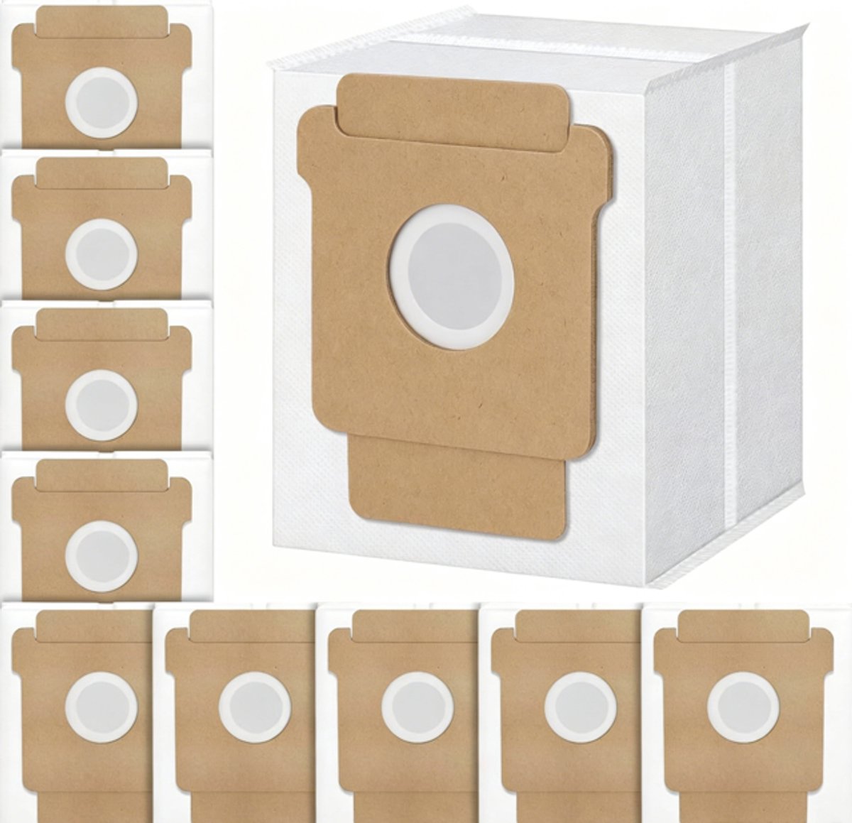 10 stuks stofzakken voor iRobot Roomba Essential 104 Vac/104 Combo/105 Vac/105 Combo/Plus 404/405/505 Combo/504 Vac/Max 705 Vac&Combo/Q0520 robotstofzuiger - wegwerpstofzakken voor Roomba - afbeelding 1