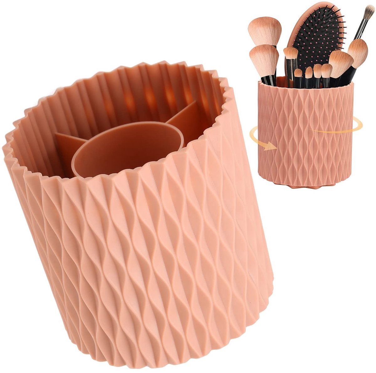 Dailygoody - Make-upborstelhouder - 360 Graden Roterend - Grote Capaciteit - Make-uporganizer - Geschikt voor Cosmetica -