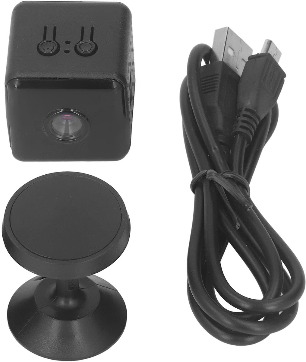 Dailygoody - HD 1080P Beveiligingscamera - Mini Camera - Draadloos en Draagbaar - Zwart - Bewegingsdetectie - Veiligheid voor Binnen en Buiten - Compa