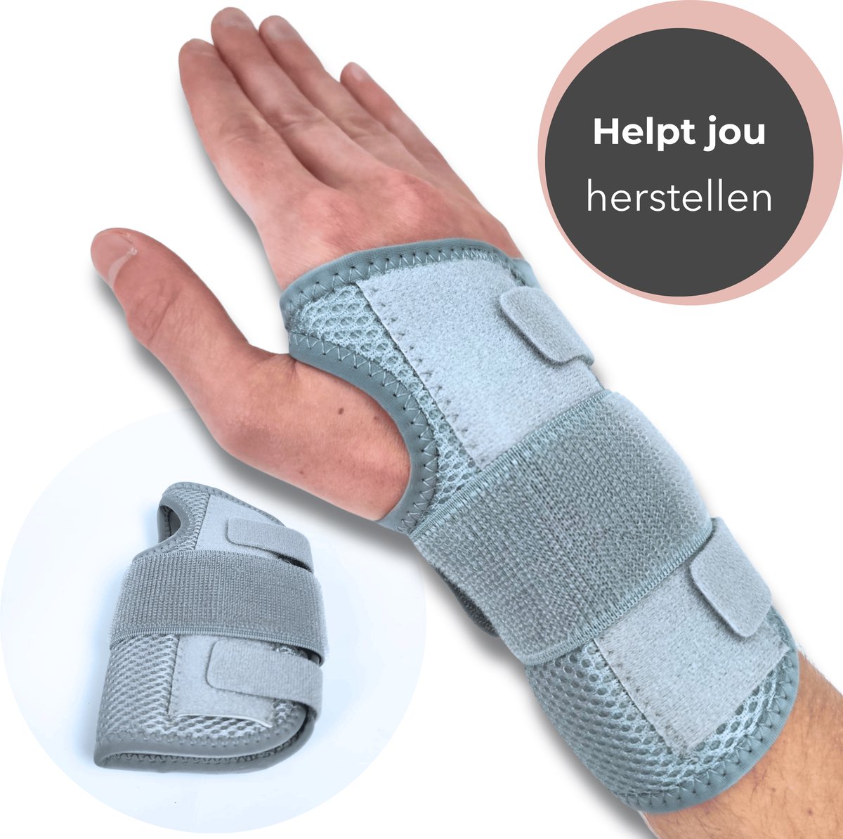 Altoura® Polsbrace Rechts - Maat M - Carpaal Tunnel Syndroom - Klitteband Spalk - Polssteun Dag en Nacht - Handbrace voor Maximale Ondersteuning
