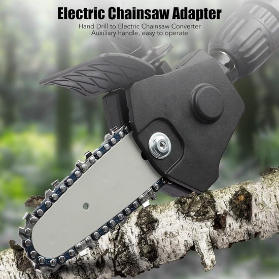 Mini Chainsaw Cordless, Small Electric Saw, Electric Hacksaw, Hand Drill to Chainsaw Converter Portable Mini Electric Saw Adapter Set with Handle and Chain van MINI — afbeelding 2