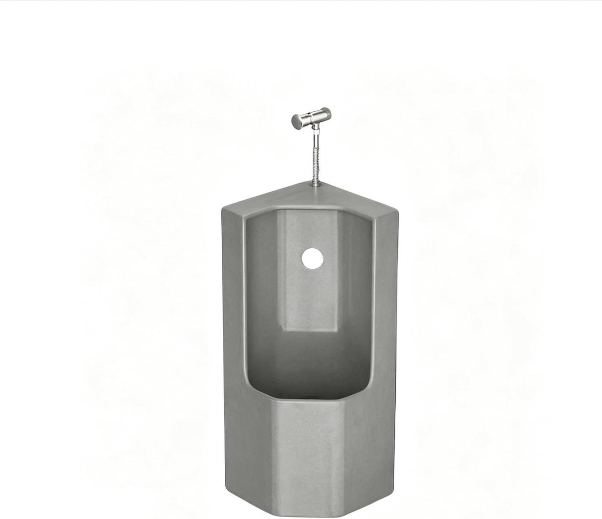 Wand Urinoir - Heren Toilet - Ruimte Besparen - Spatwaterdicht Ontwerp - 60 cm Hoog - Grijs