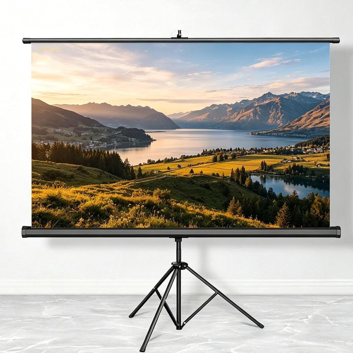 Projectiescherm - Draagbaar Scherm - Thuisbioscoop Creëren - Kreukvrij Materiaal - 72 inch - Zilver
