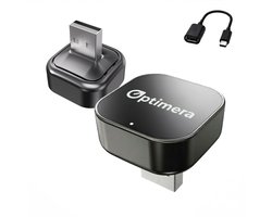 OPTIMERA® 4-in-1 Carplay Dongle MAX – AirPlay & Android Screen Mirroring - YouTube & Netflix - Draadloos Apple Carplay & Android Auto – Wireless Carplay - Incl. USB-C Adapter