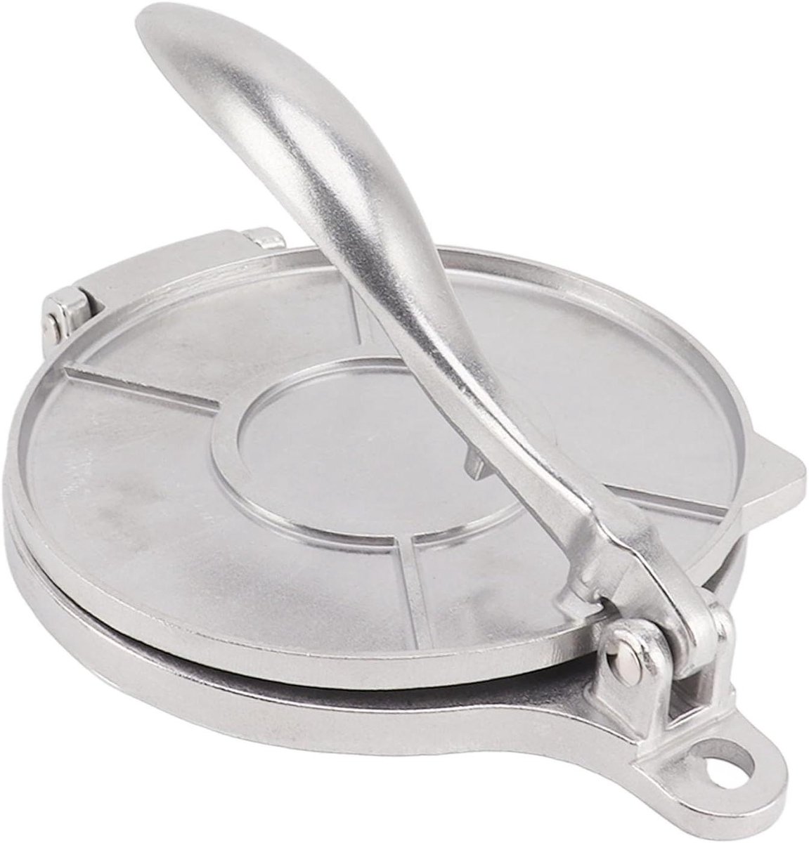 Tortilla Pers - Pizzabodem Maker - Gebak Maken - Handmatig Aluminium - 16cm - Zilver