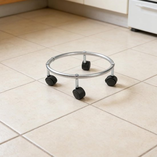 Propaan Tank Dolly - Gas Cilinder Cart - Veilig Verplaatsen - Met Remmen - 100LB Capaciteit - Zilver — afbeelding 2