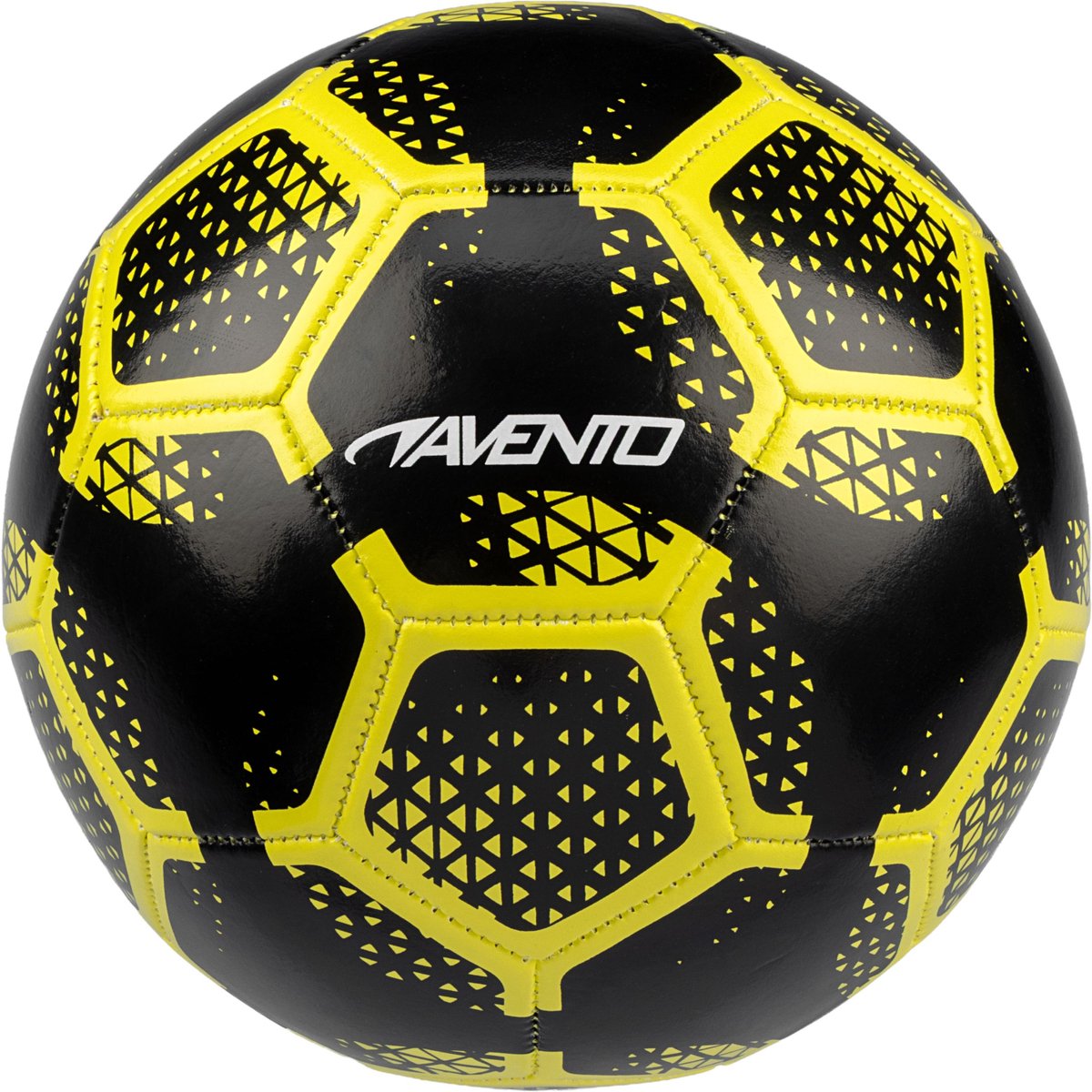 Avento mini voetbal - power strike - zwart/geel - maat 3 - ø ca. 19 cm