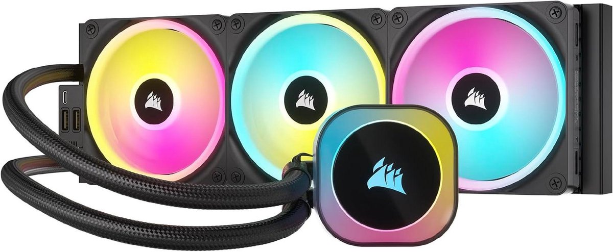 CPU Vloeistofkoeler - AIO Koeler - Computerkoeling - Verborgen Aansluitingen - 360mm - Zwart