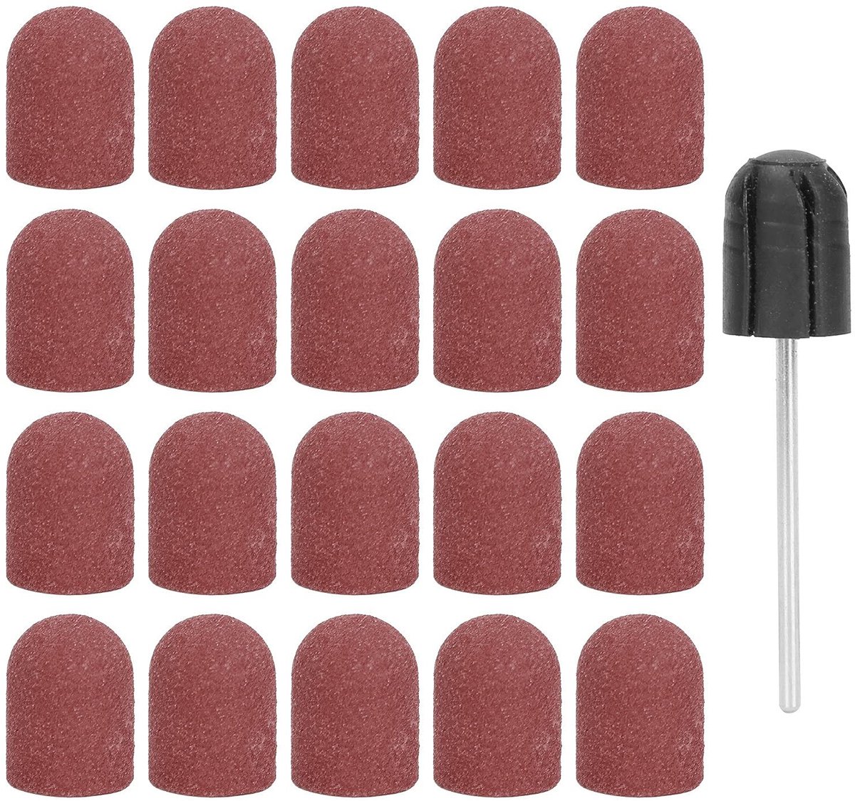 Dailygoody - 20 stuks schuurdoppen - Nagelsnijset - Professionele manicure - Bruin - Nagelvijlbits - Geschikt voor manicure en pedicure - Bruin