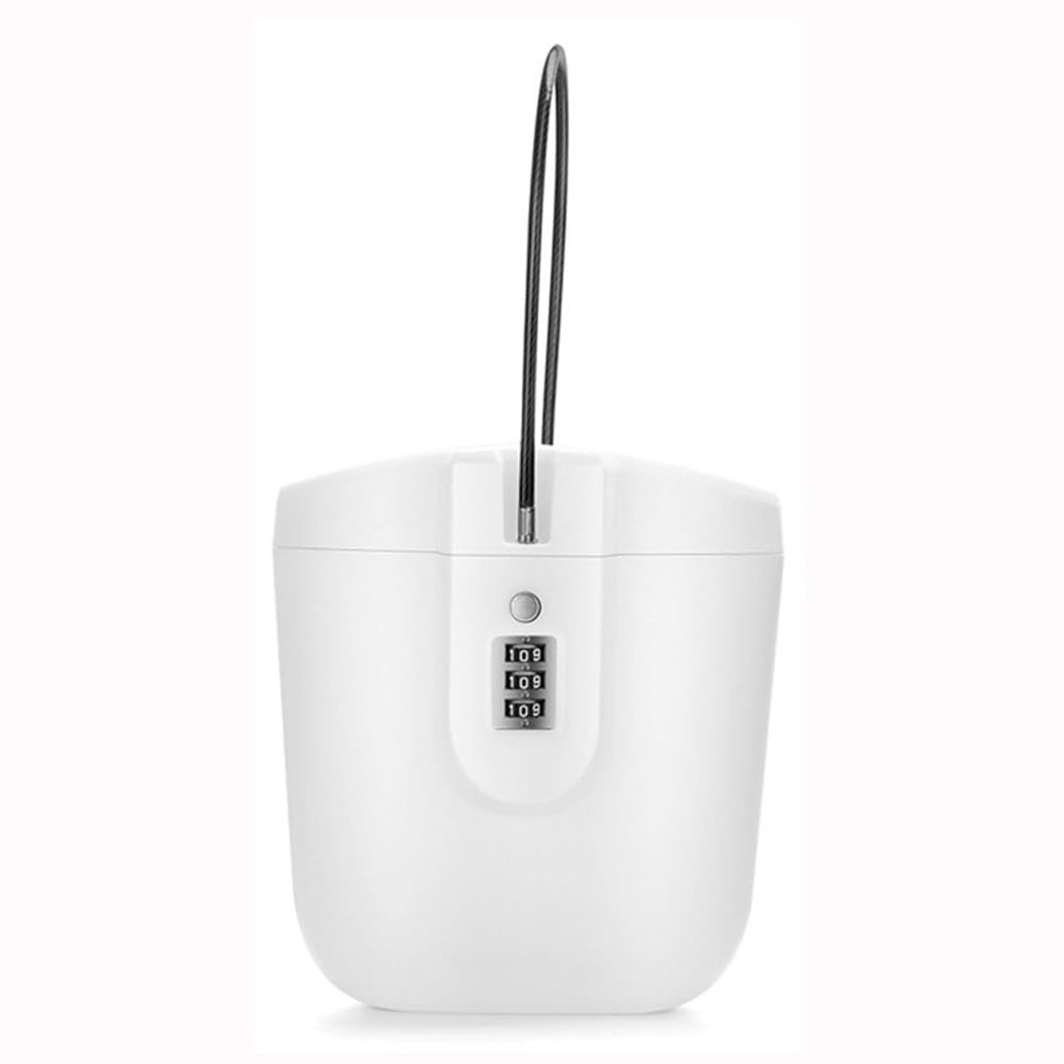Dailygoody - Draagbare kluis - Diefstalbeveiliging - Robuust en compact - Wit - Voor kamperen en stranduitstapjes - Mini-combinatiekist - Geschikt voo...