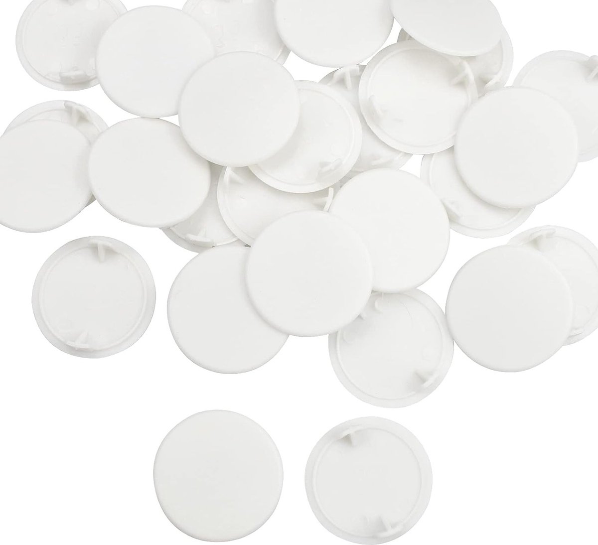 Plastic Witte Hinge Hole Filler Caps - 28 Stuks voor Keukenkastjes met 35mm Gat, Eenvoudig en Functioneel