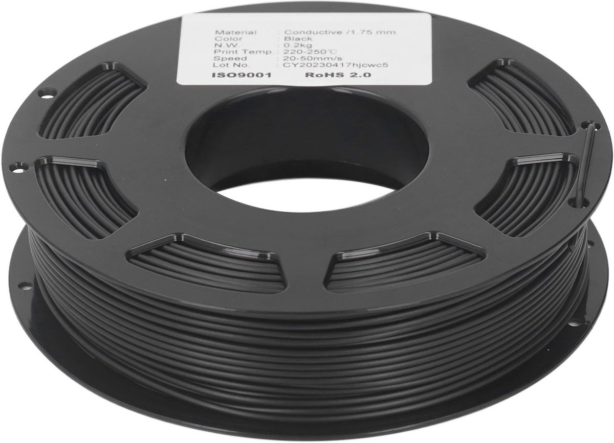Dailygoody - Solidchoice - Dailygoody - Geleidend PLA-filament - 3D-printer Accessoire - Duurzaam en slijtvast - 1,75 mm - Perfect voor 3D-printen - Geschikt voor diverse p