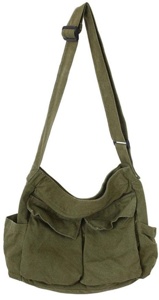Dailygoody - Solidchoice - Dailygoody - Canvas Messenger Bag - Grote capaciteit - Casual schoudertas - Hobo crossbody tas - Ideaal voor dames en heren - Perfect voor dagelijkse ...