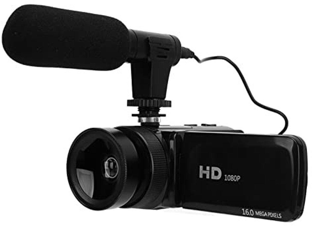 Dailygoody - 1080P HD-camcorder - Videocamera met 16MP - Draaibaar TFT-scherm - Compact formaat - Ruisonderdrukkende microfoon - Geschikt voor vlogger...